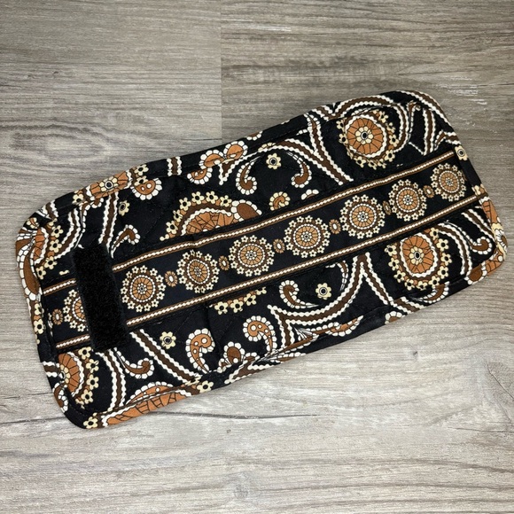 Vera Bradley Caffe Latte Trifold Pocket Wallet Black Tan Brown Print - Picture 6 of 6